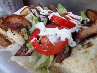 cheese BLT from the Lunch Wagon food truck at the North Iowa Fair in Mason City