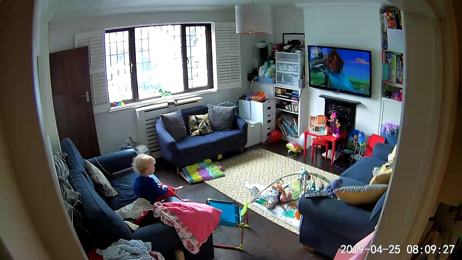 camera tracked living room
