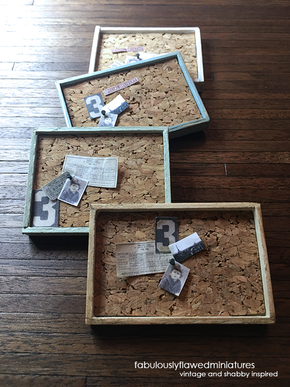 Fabulously Flawed Miniatures Vintage Inspired Cork Boards...