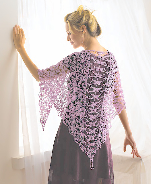 Crochet lace shawl pattern