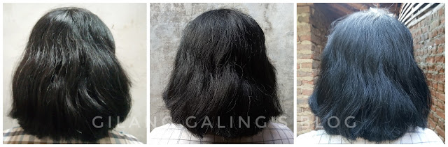 hasil akhir di cat rambut pakai NYU
