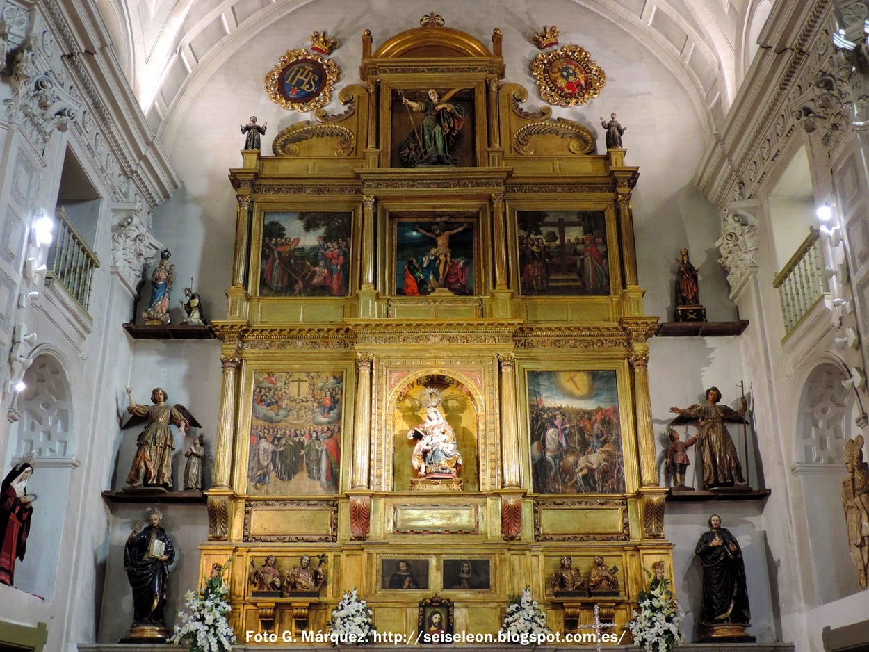 Retablo de la Sant Cruz con Nuestra Señora del Rosario. Iglesia de Santa Marina. León. Foto G. Márquez