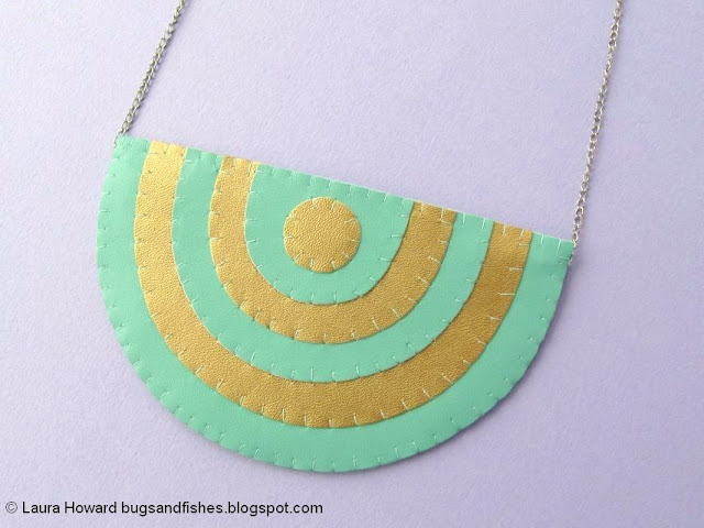 geometric vegan leather necklace tutorial