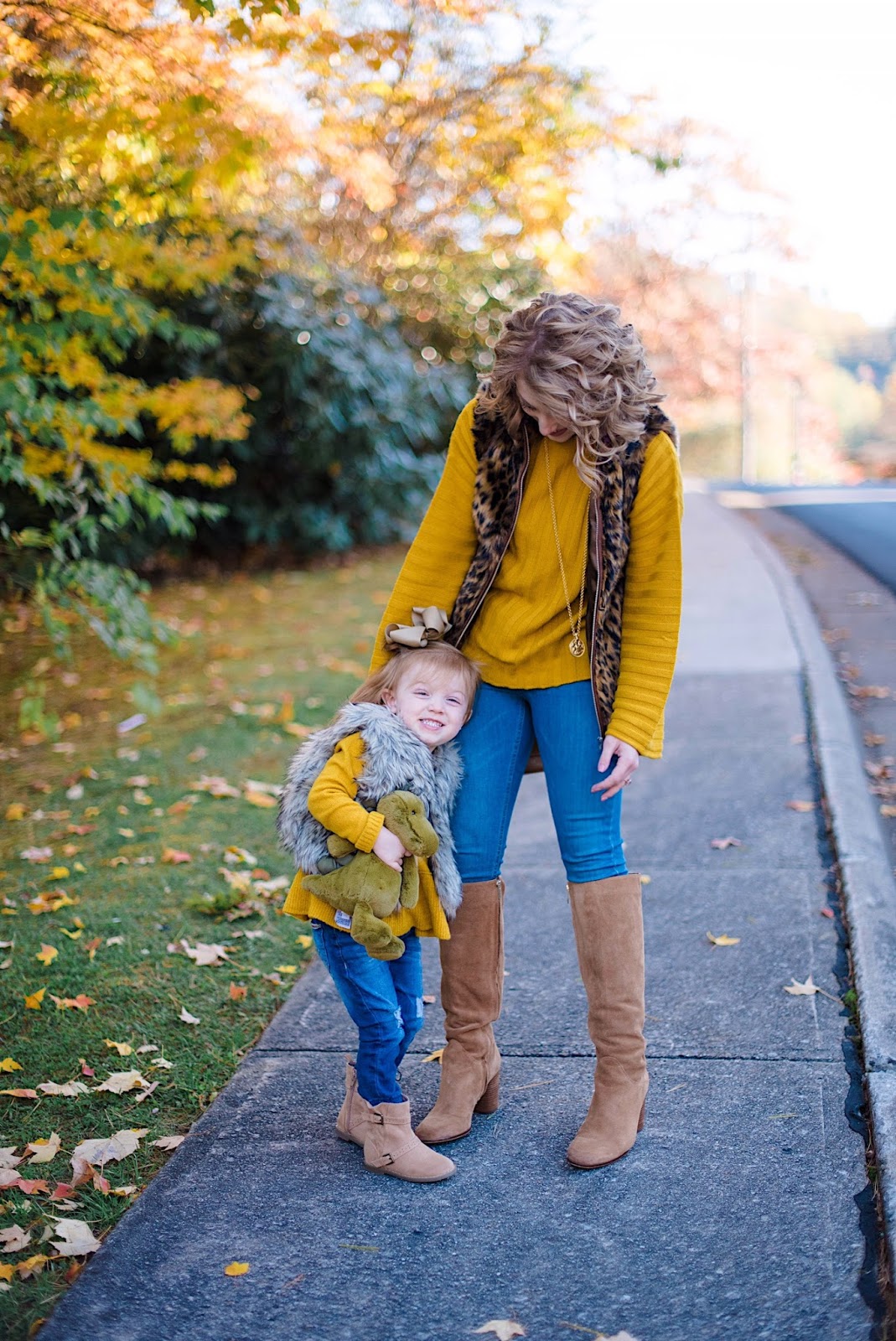 Mommy & Me Look: Mustard Yellow Sweaters - Something Delightful Blog