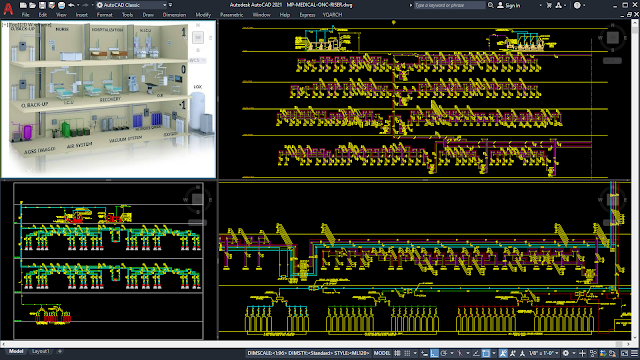 Medical Gases Project with Calculations [DWG, DOC, XLS]