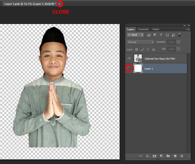 Desain Template Kartu Ucapan Hari Raya Idul Fitri dengan Photoshop