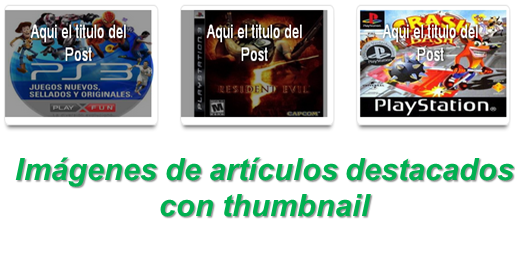 Imágenes de artículos destacados con thumbnail