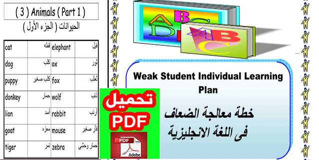 اقوي خطة علاجية للطلاب الضعاف فى اللغة الانجليزية PDF جاهزة للتحميل والطباعة