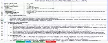 Rpp Daring 1 Lembar Pjok Kelas 1 Sd 6 Semester 1 Revisi 2020 Guru Pertama