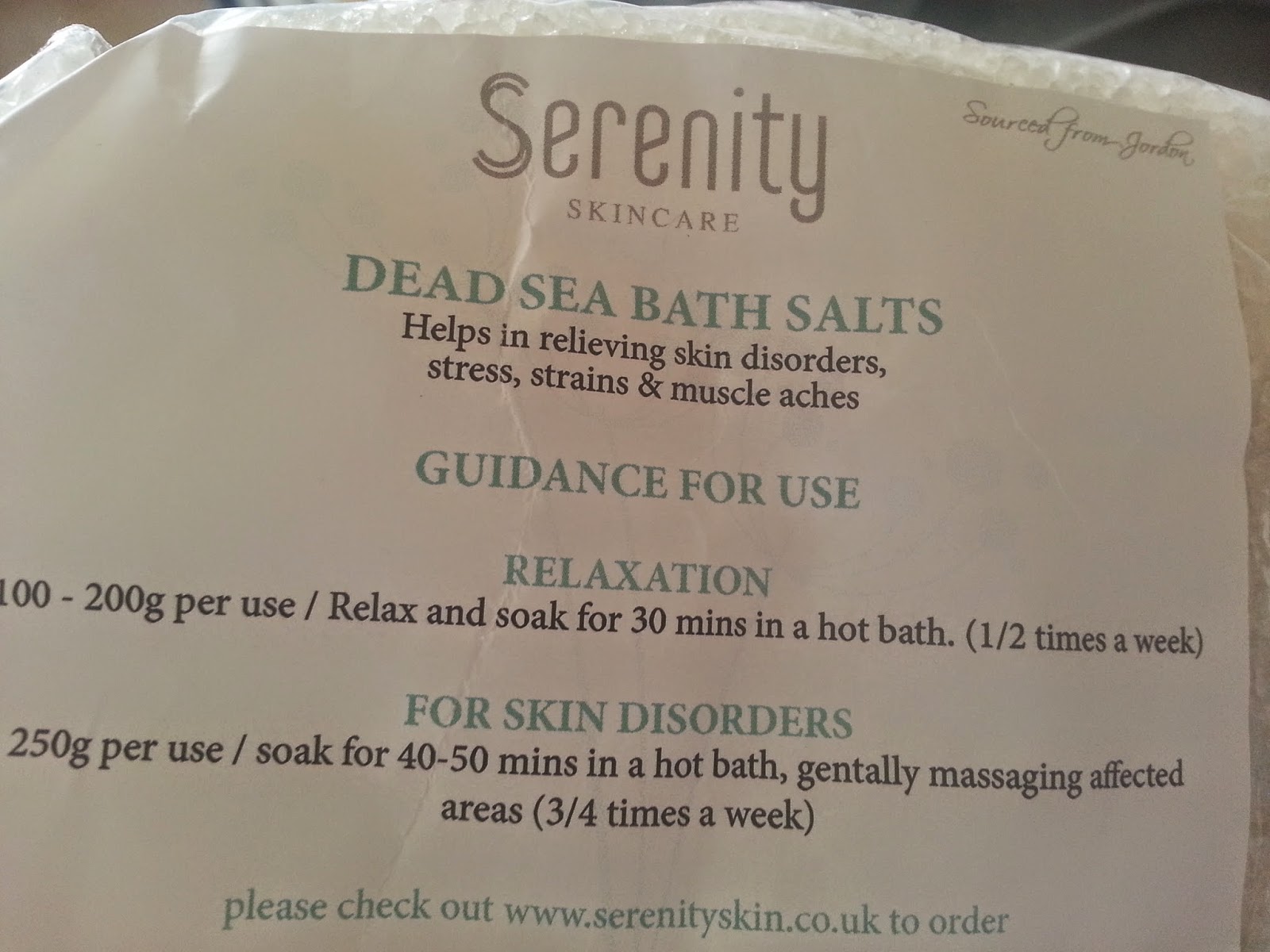 Product Reviews Serenity Skin Care Dead Sea Salt
