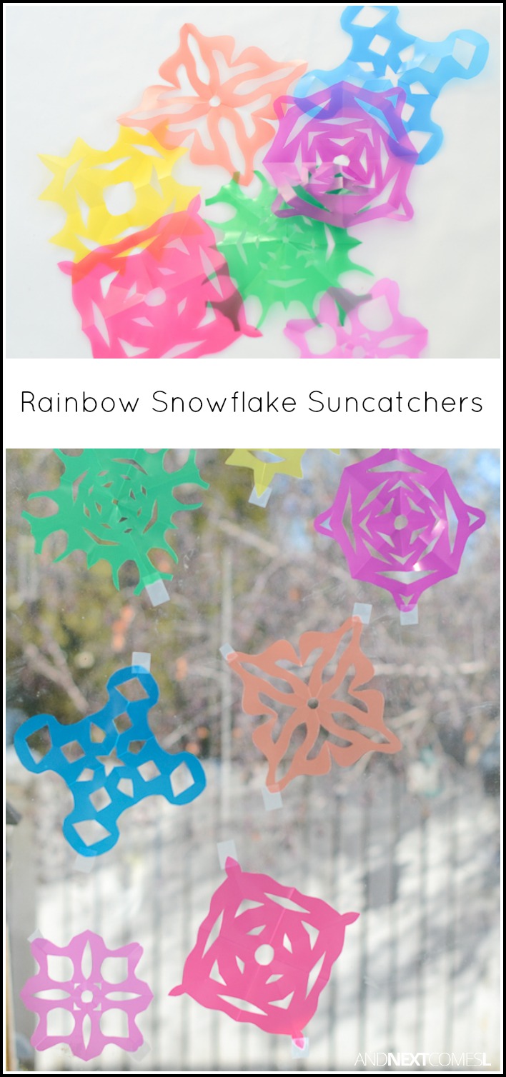 Rainbow Snowflake Suncatchers {Winter Craft for Kids} And Next Comes L
