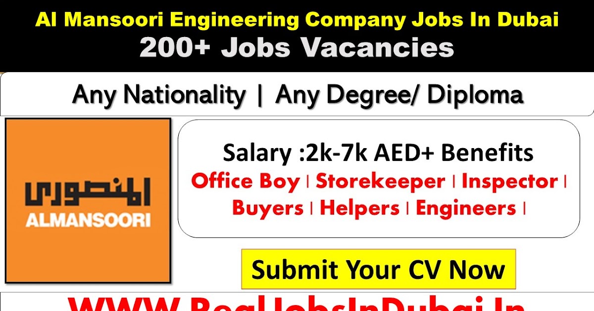 Al Mansoori Engineering Company Jobs In Dubai 2023