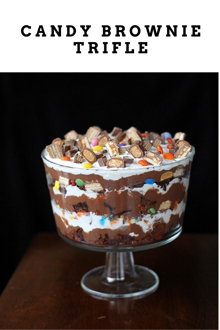 Leftover Halloween Candy Brownie Trifle