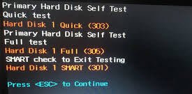 Hard Disk 1 Quick 303 e Full 305