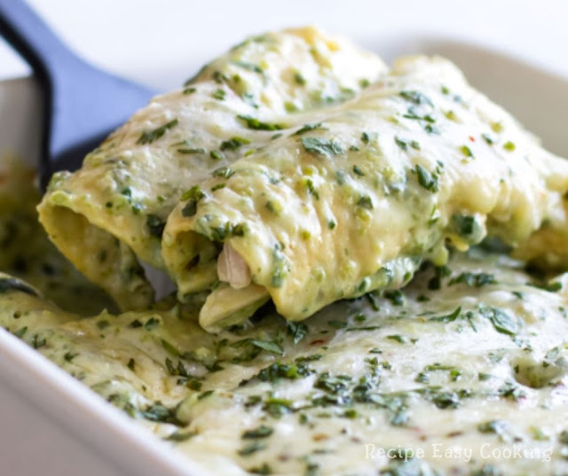 Creamy Poblano Chicken Enchiladas