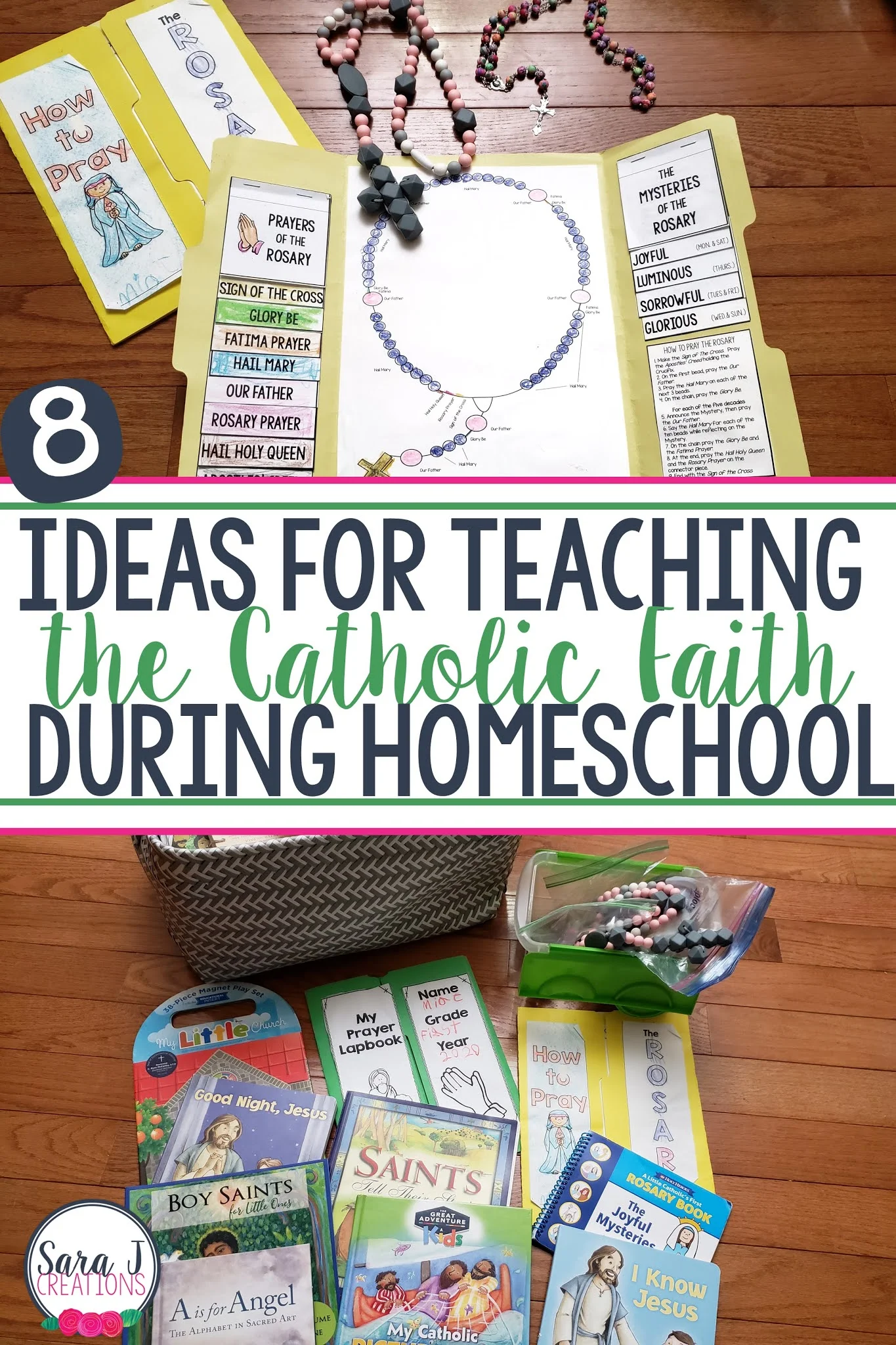 Simple ways to incorporate the Catholic faith into your homeschool day. These ideas could be added to your day even if you aren't homeschooling.