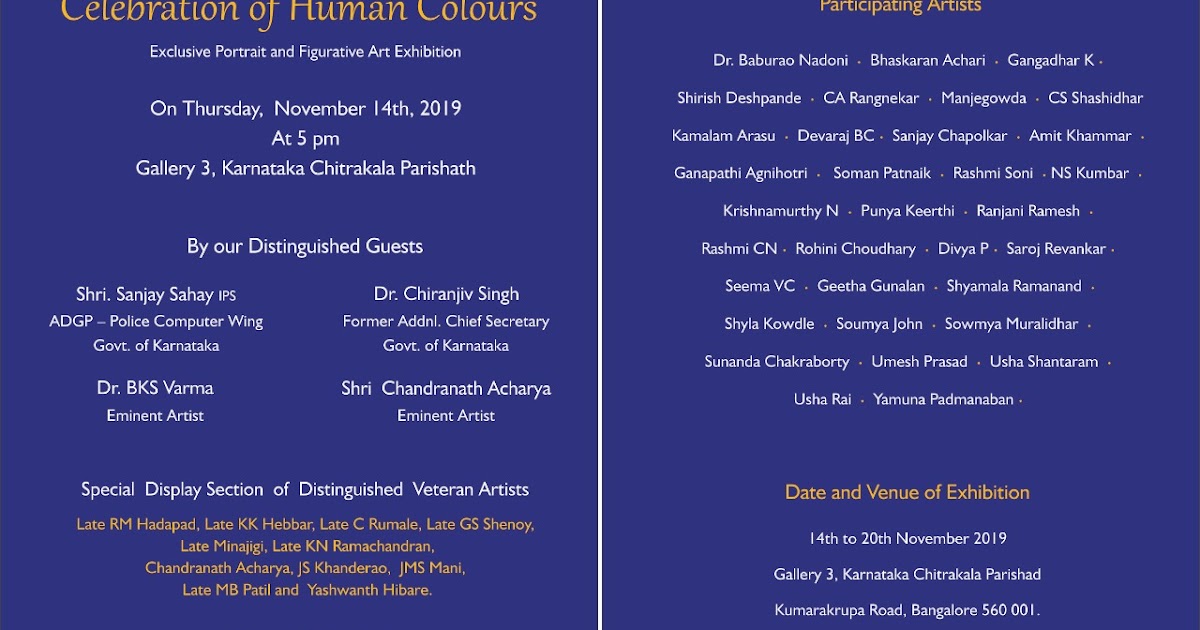 Upcoming Art Show - Invitation- Celebration Of Human Colors