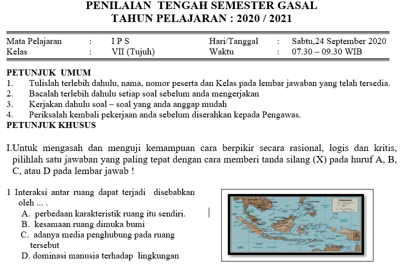 Materi ips kelas 7 semester 1 2020