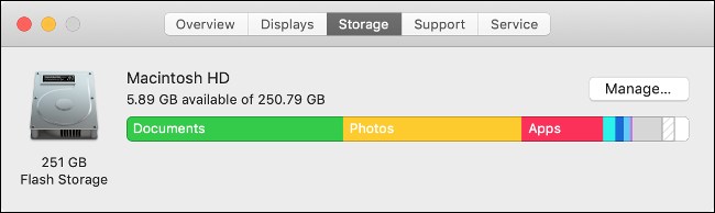 تحقق Mac Storage باستخدام حول هذا Mac