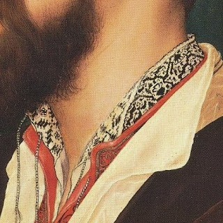 Detail of blackwork from painting by Hans Holbein the Younger