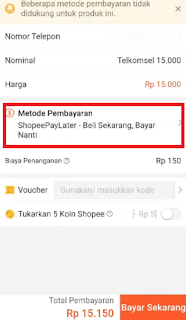 Cara Beli Pulsa Pakai ShopeePay Later Terbaru 2021