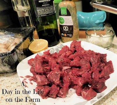 ingredients for Beef Tips Marsala