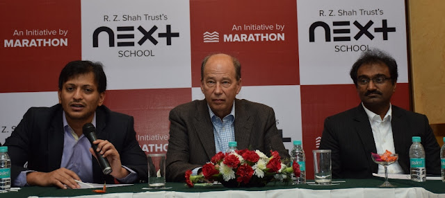 Mr Parmeet Shah CEO & Founder of NEXT School, Mr Elliot Washer Co Founder of Big Picture Learning & Mr Mayur Shah MD of Marathon Group at launch of NEXT school in Mumbai Mr Parmeet Shah CEO & Founder of NEXT School, Mr Elliot Washer Co Founder of Big Picture Learning & Mr Mayur Shah MD of Marathon Group at launch of NEXT school in Mumbai