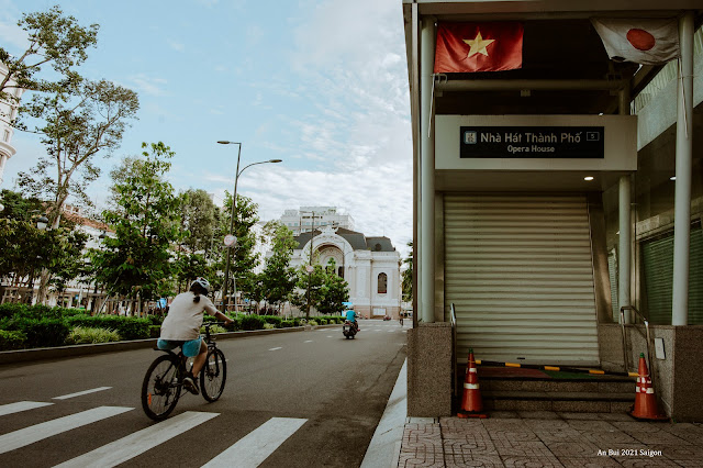 Cycling in the city of Saigon after 3 months lock down