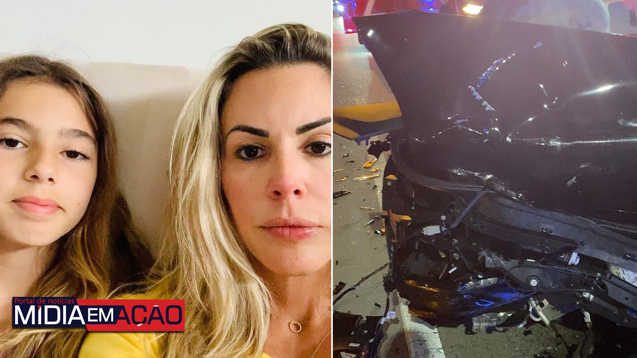 Joana Prado e filha sofrem acidente grave de carro, mas passam bem