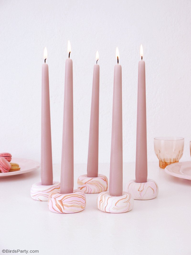 DIY Marbled Candle Holders Party Ideas Party Printables Blog