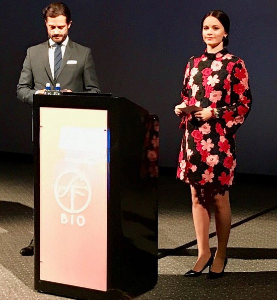 Pregnant Sofia Hellqvist Style. Princess Sofia wore a & Other Stories floral crochet dress at World Anti-Bullying Forum Quality Hotel Friends