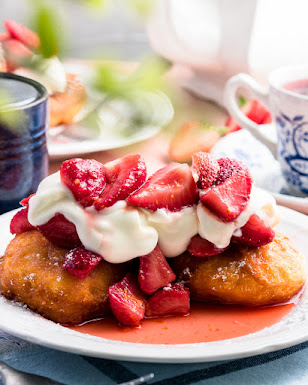Fried Strawberry Shortcakes Recipe Food Photography