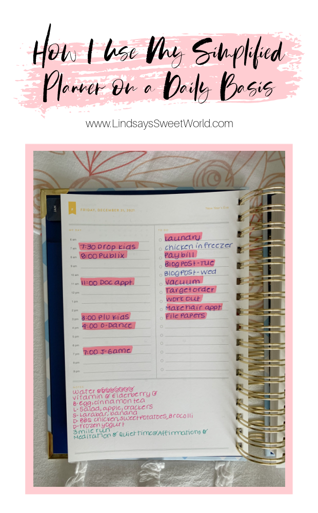 Lindsay's Sweet World How I Use My Simplified Planner on a Daily Basis