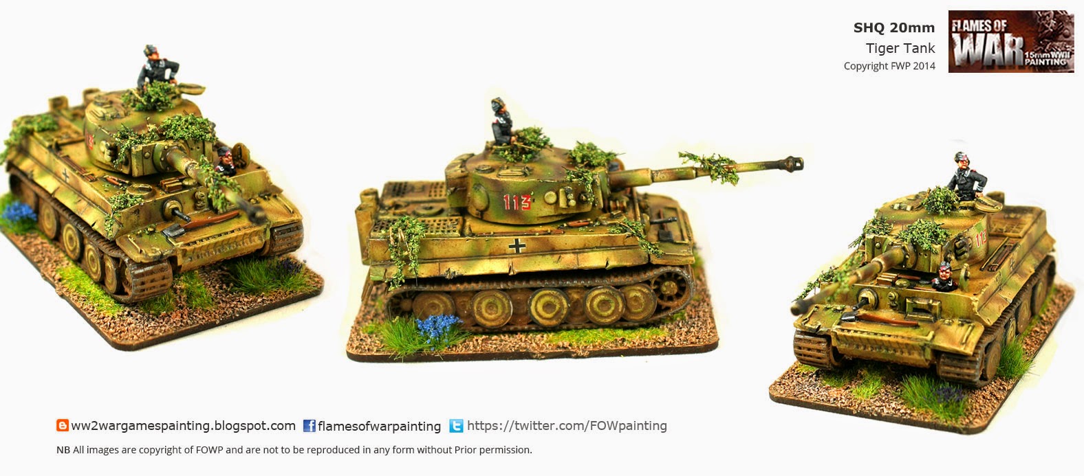 SHQ 20mm Tiger Tank painted by FOWP SHQ 20mm Tiger Tank painted by FOWP