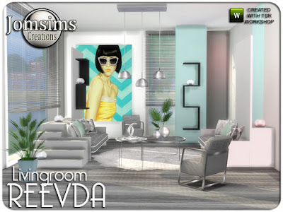 Reevda living room Реевда гостиная для The Sims 4 диван лестницы деко. картины. 2 растения. подушки деко диван. живой стул. металлический потолочный светильник высокий. ADN металлический потолочный светильник нормальный. коврики большие. Журнальный столик 1. Журнальный столик 2. и 2 полки. Автор: jomsims