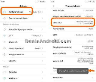 mengaktifkan developer mode Xiaomi