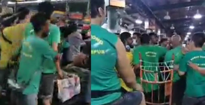 (Video) - Pergaduhan berlaku di pasar Selayang apabila salah faham tolak bakul sayur