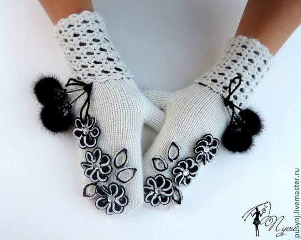 вязаные рукавицы. вязаные варежки. вязаные варежки. оригинальные вязаные варежки. варежки kamirana mitten sm lady.