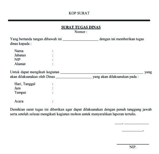 Surat Tugas Dinas Pengertian Fungsi Karakteristik Format