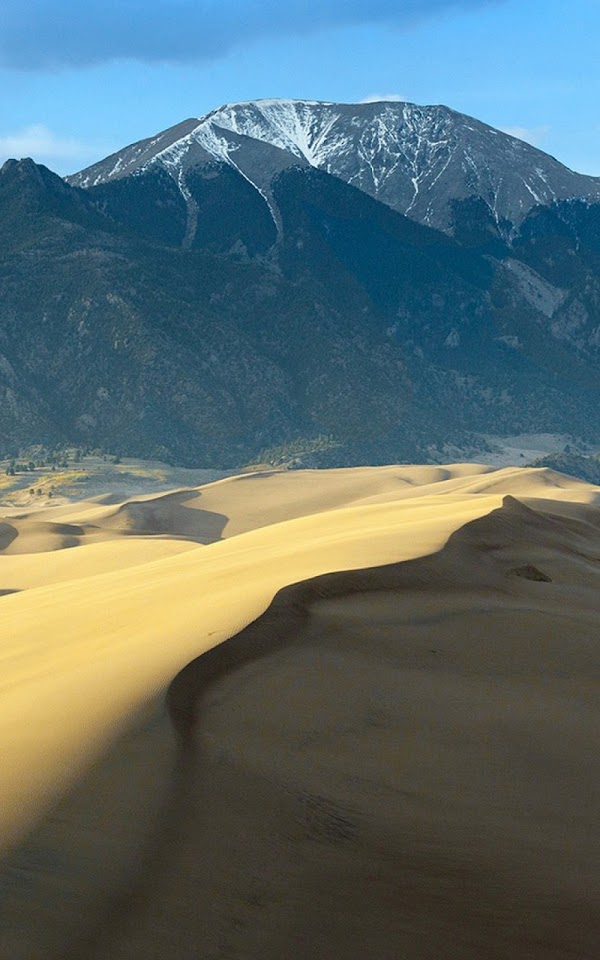 Desert Gold Sand Snowy Mountains  Galaxy Note HD Wallpaper