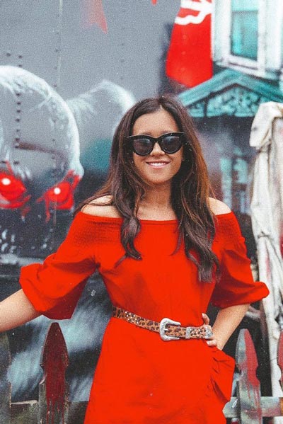 19 Preppy Fall Inspired Outfits to Try this Season | Red Ruffle Dress