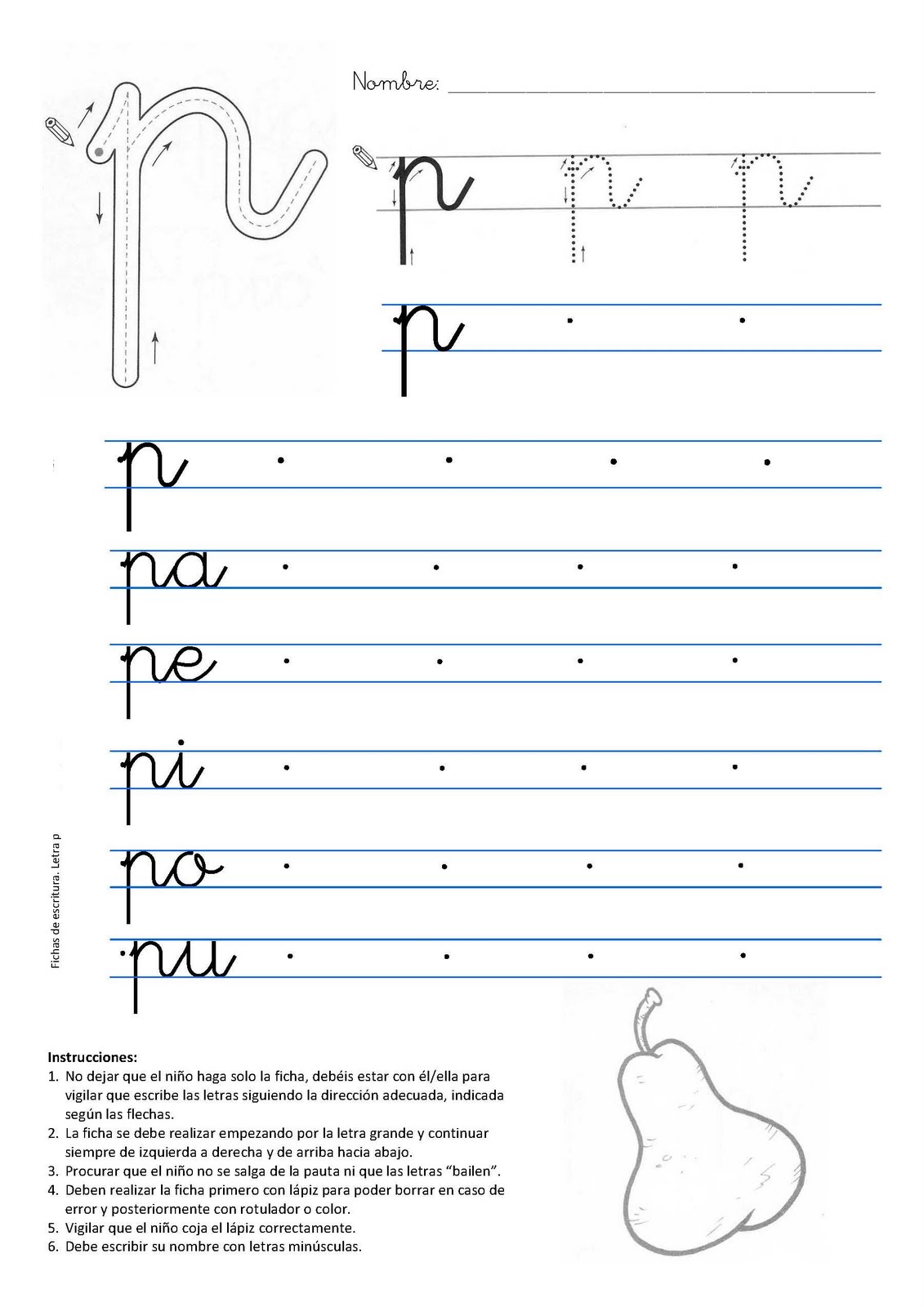 A MÍ ME GUSTA EL COLE: Letra P
