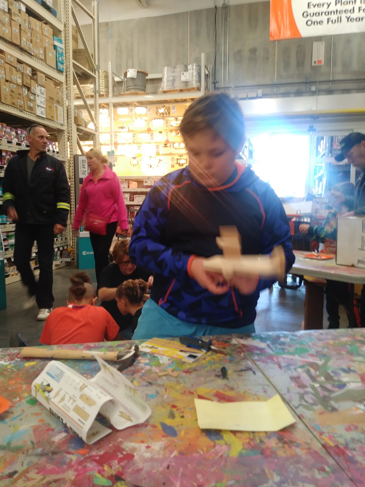 Andrew, Jonathan & Alexander Home Depot Craft Saturday