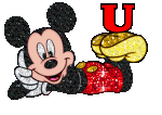 Alfabeto tintineante de Mickey Mouse recostado U. 
