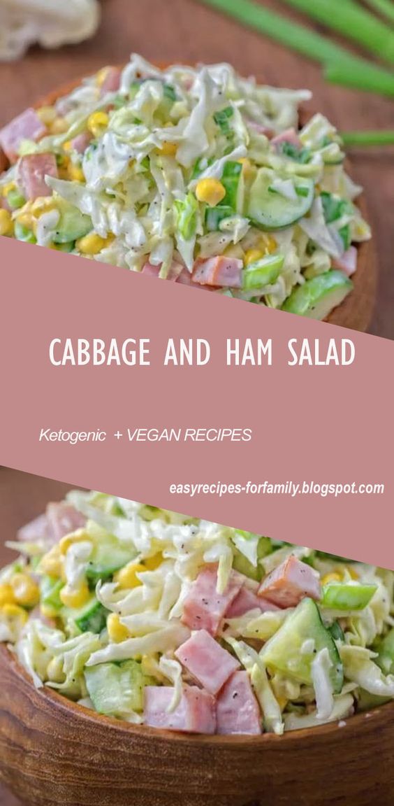 Made with fresh cabbage, cucumbers, ham, corn, and scallions, this tasty and crunchy Cabbage and Ham Salad is packed with vitamins and make...
