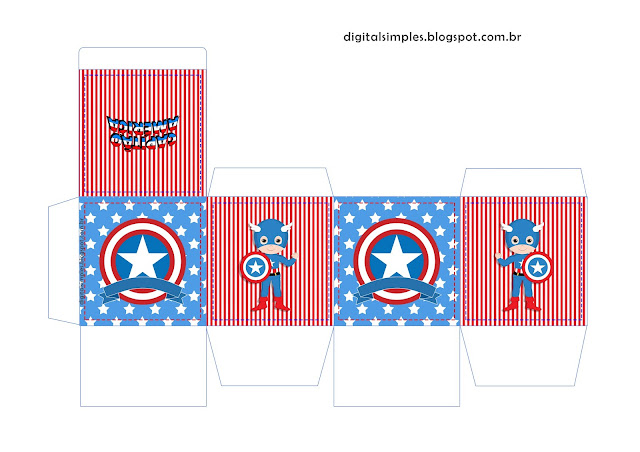 Capitán América Bebé: Cajas para Imprimir Gratis. Capitán América Bebé: Cajas para Imprimir Gratis.