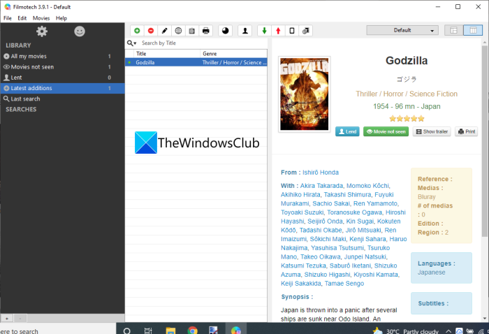 El mejor software gratuito de catálogo de películas para Windows 11/10 para catalogar la colección de películas