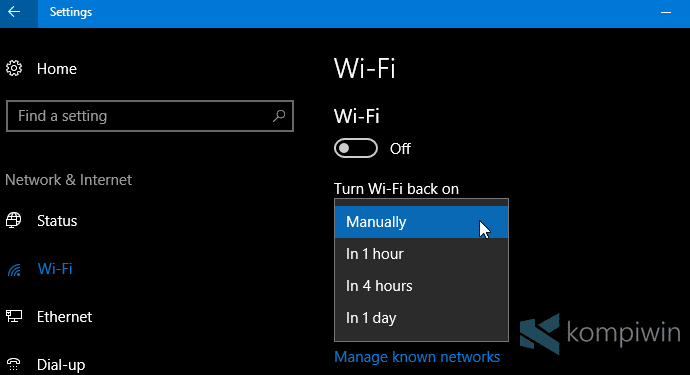 mengaktifkan wi-fi secara otomatis