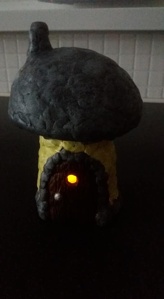 Mark Moore Art Smurf Mushroom House Candle Holders