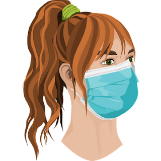 girl with face mask drawing pfp